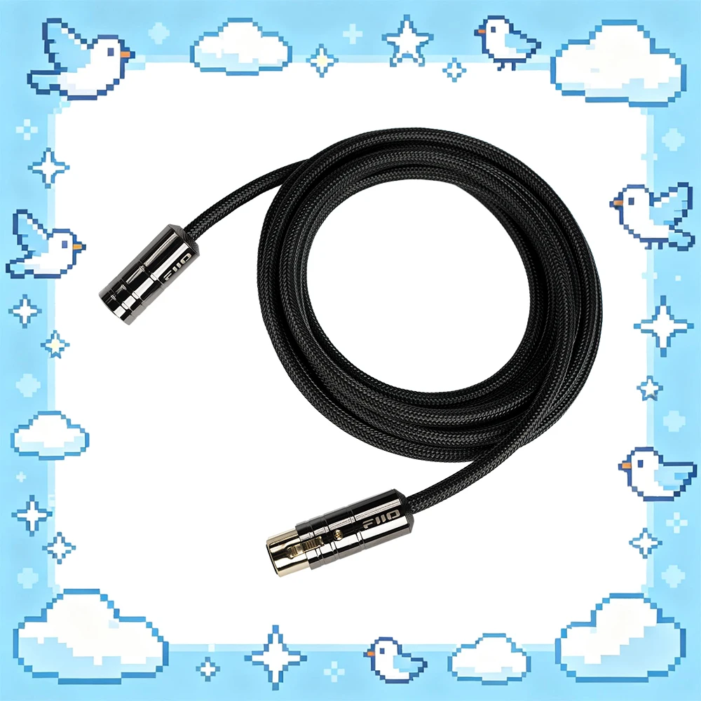 FiiO LX-XLR3 2025 3-Pin XLR Male-to-Female Audio Cable, 20AWG High-Purity OFC Conductors(20AWG×3), 3Meters Length