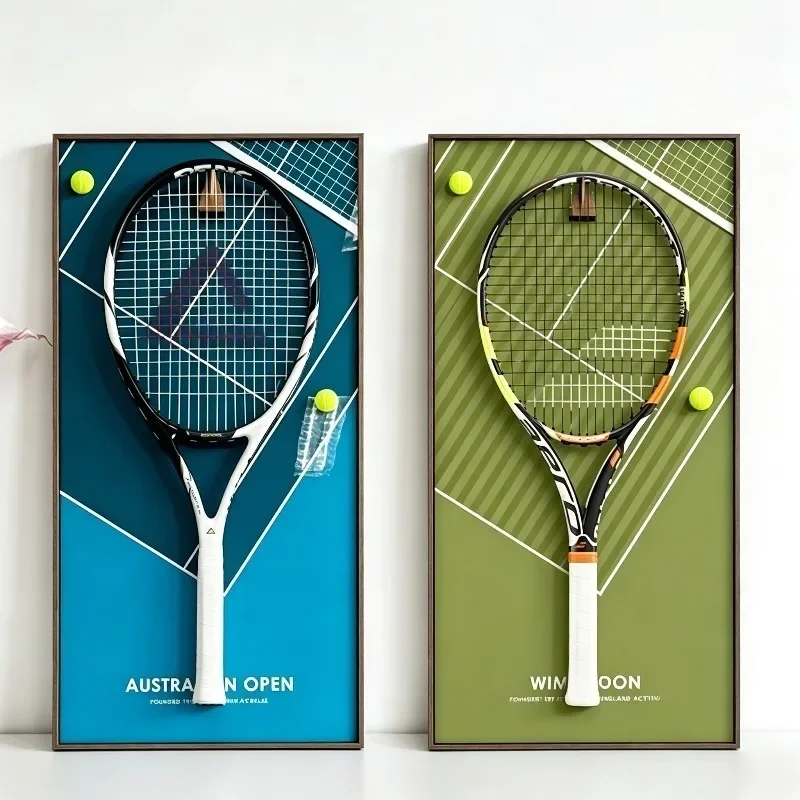 Tennis Racket Display Frame Wall-mounted Tennis Rackets Photo Frames Home Walls Decor Sports Accessories Collection Stands