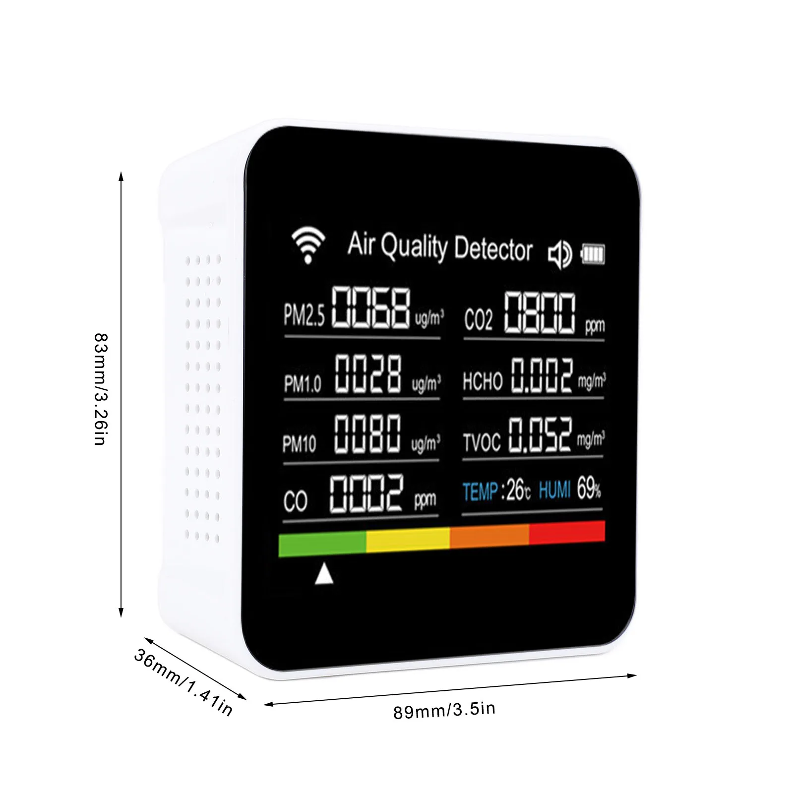 Luftqualitätsdetektor, vielseitiges Testen, automatisches Schalten des Luftqualitätsmessgeräts für Tuya, tragbarer PM2,5-Luftqualitätstester für Büros