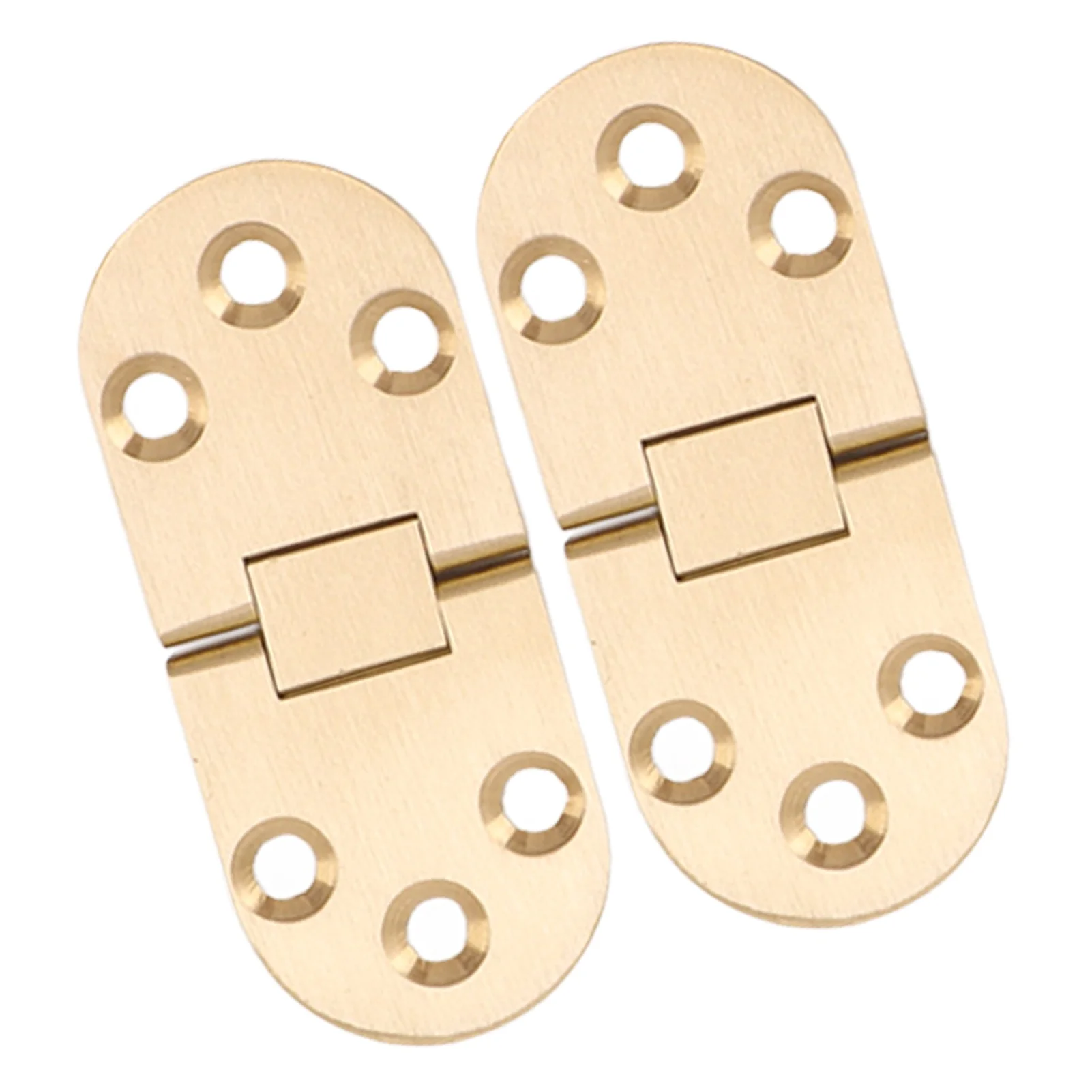 2 Sets Brass Flap Hinge with Screws Fold-Over Top Rustproof round Edge 180 Degree for Folding Table And Sewing Machine 2.5/2.0mm view 5