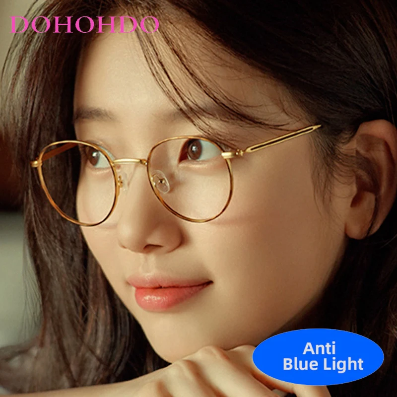 

Vintage Small Round Frame Anti-Blue Light Glasses Women Men Brand Designer Classic Computer Protection Optical Eyeglasses Lentes