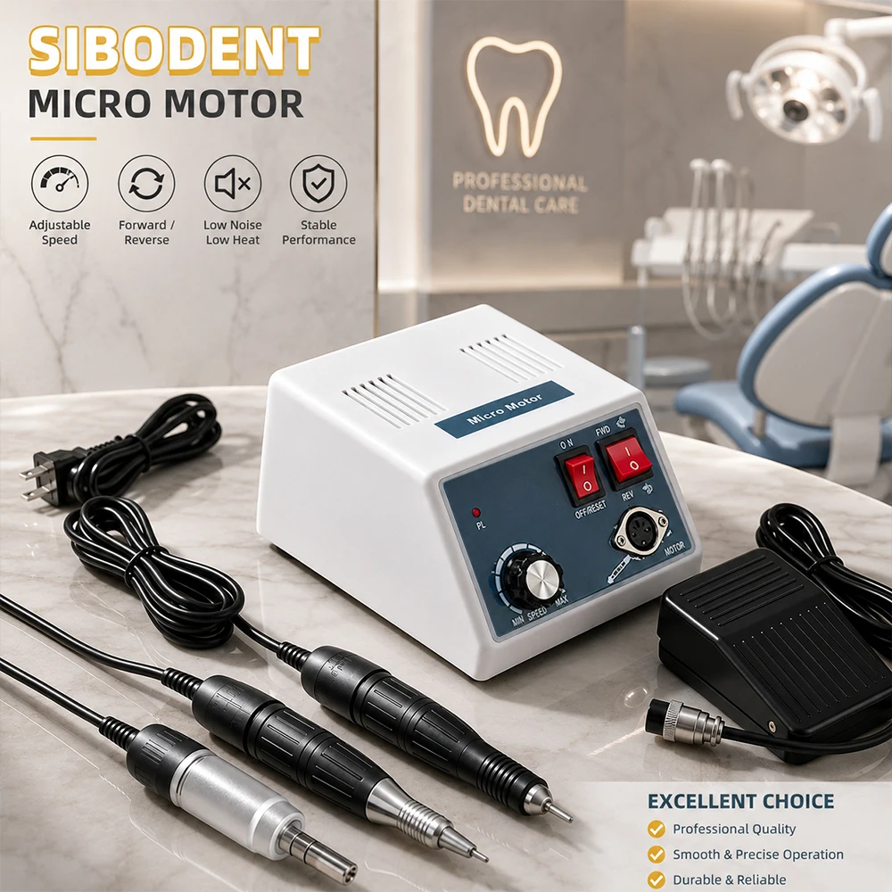 

Dental Micromotor 35000RPM E-Type Polishing Grinding Unit with Foot Pedal Electric Dental Lab Handpiece Equipment
