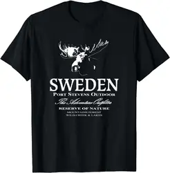 Schweden Elch Sweden Sverige T-Shirt 100% Cotton O-Neck Summer Short Sleeve Casual Mens T-shirt Size S-3XL