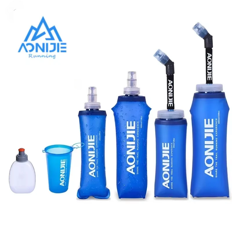 AONIJIE SD09 SD10 250ml 500ml Soft Flask Folding Collapsible Water Bottle TPU BPA-Free for Running Hydration Pack Waist Bag Vest