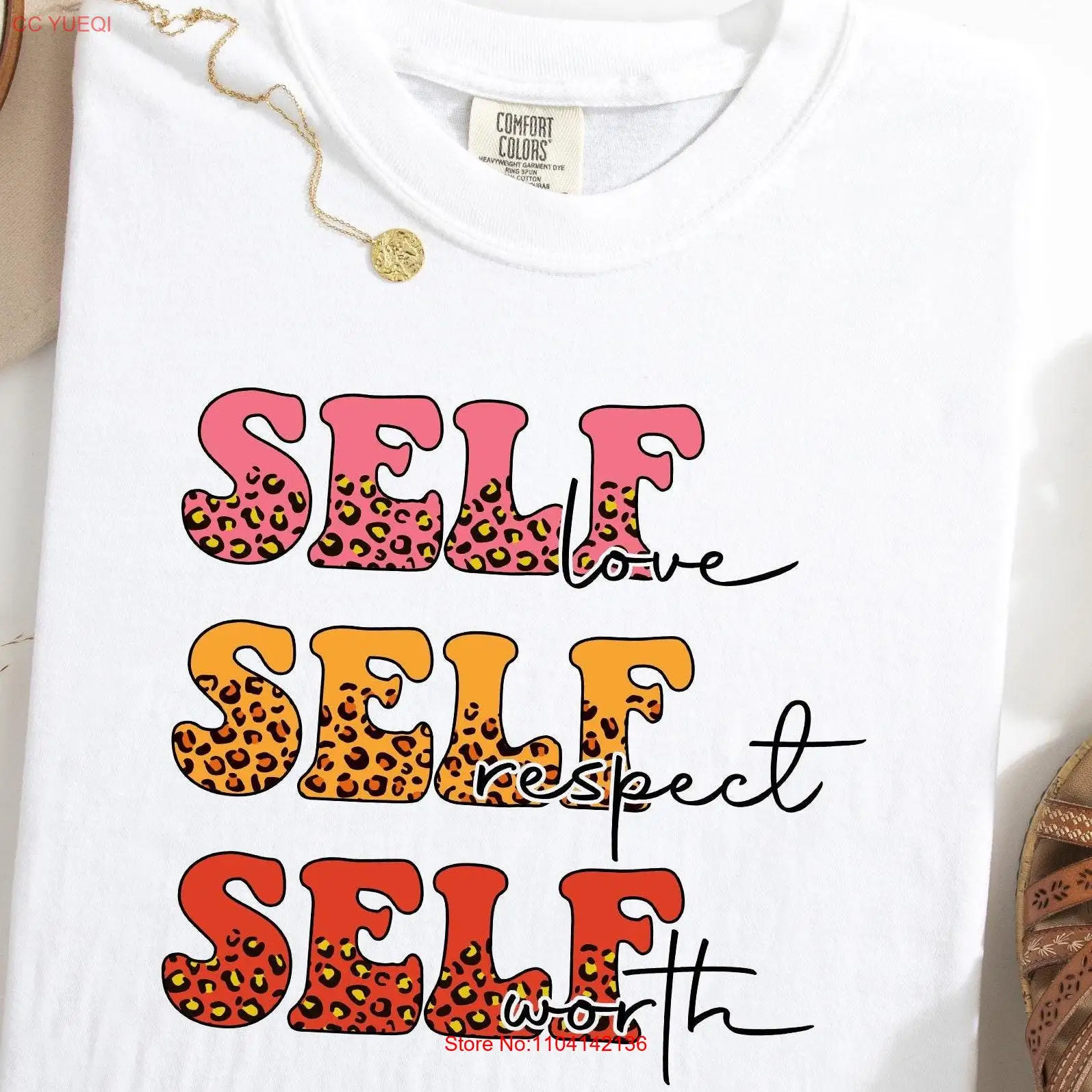 الراحة الألوان الصحة العقلية الجمالية تي شيرت الوعي الحب الذاتي احترام الأكمام الطويلة أو القصيرة