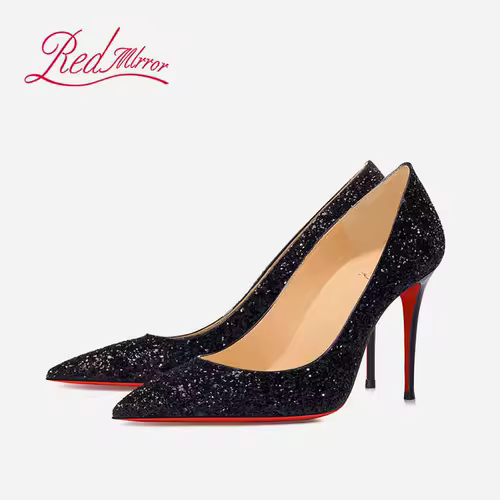 Black Women's elegant high heels Red Shiny Bottoms Luxury Brand Women heels 2025 trend Pointed Toe Sexy Party Pumps shoes Women - Image 17