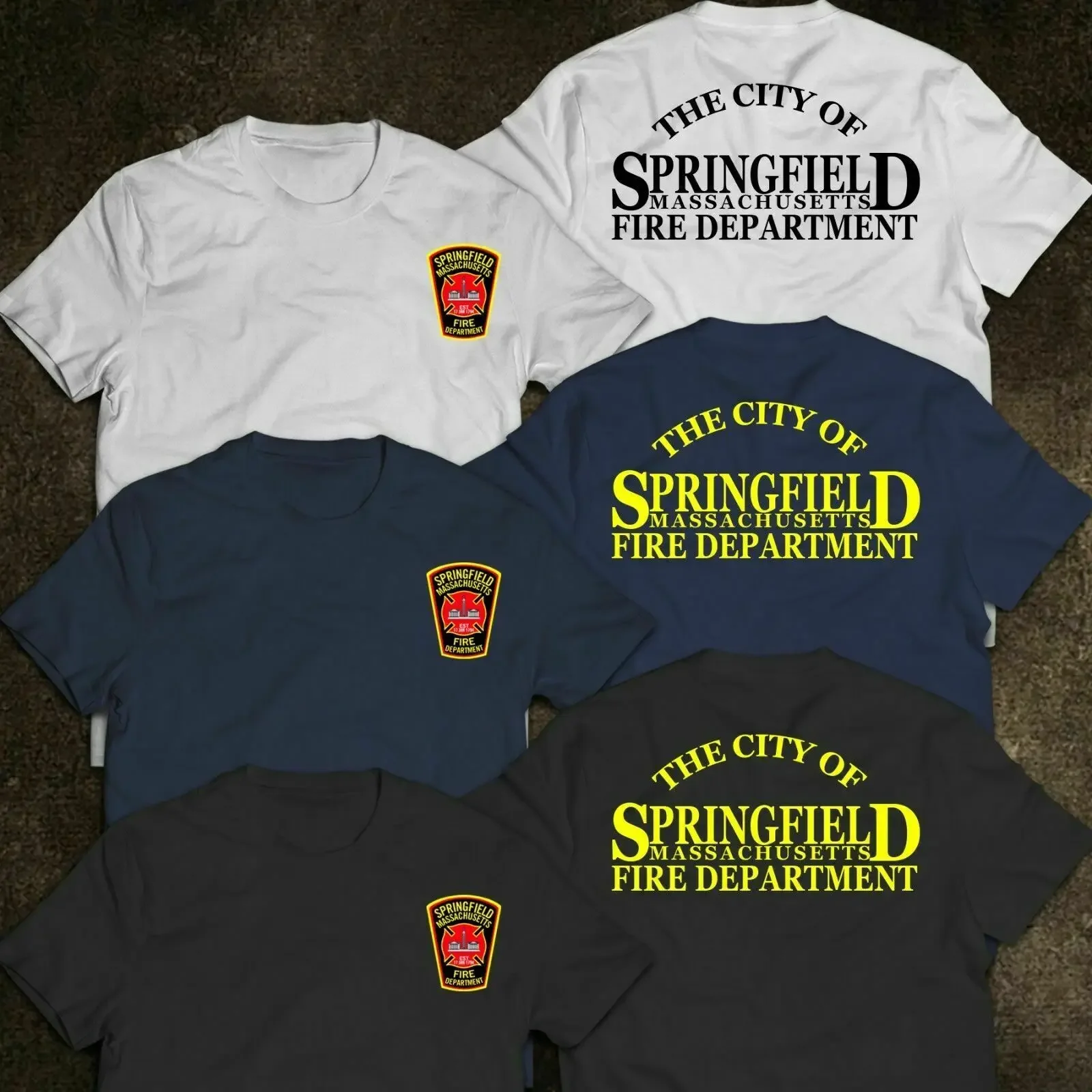Camiseta de bombero de rescate del Departamento de Bomberos de Springfield, camiseta informal de manga corta con cuello redondo de algodón 100% para hombre, talla S-3XL