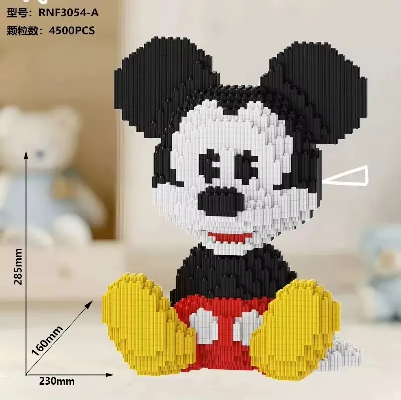 4500 stuks Mickey Mouse blokken speelgoed in lade Mickey Mouse blokken speelgoed verbindende blokken bouwstenen kinder verjaardagscadeaus