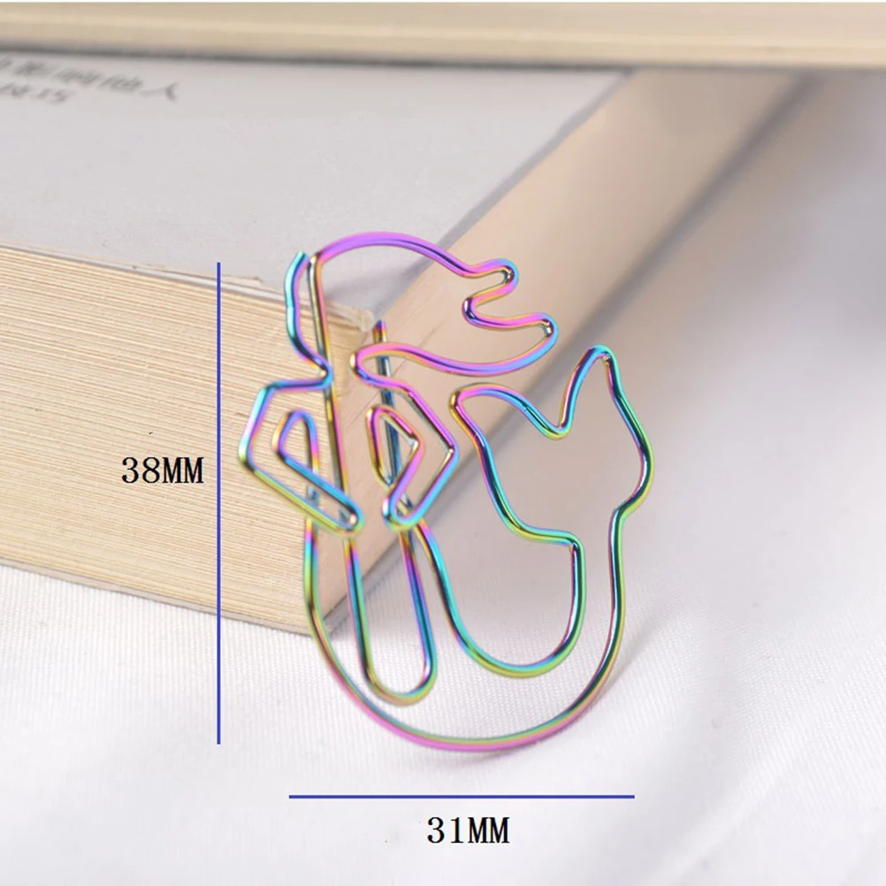 

8 Pcs Colored Paper Clips Cartoon Mermaid Shape Binder Clips for Office School Notebook Decoration Cute Creative Metal