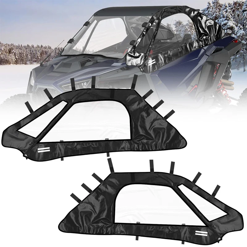 UTV PRO R Upper Doors Fit with Side Mirrors Compatible with Polaris RZR PRO R 2022-2024 2-Seat Soft Windows Cab Enclosures