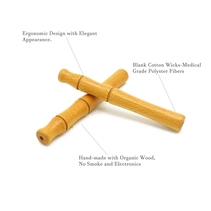 Aromatherapy Inhaler For Essential Oil, Quit Smoking Inhaler Stick, Wooden Personal Diffuser For Essential Oils