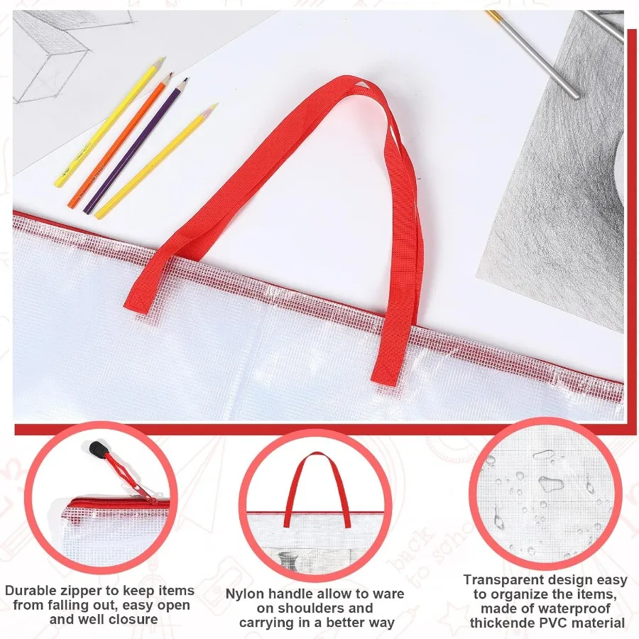 Estuche grande de portafolio de arte de 36 x 48 pulgadas con asa para exhibición y almacenamiento de tablón de anuncios, bolsa de portafolio de arte duradera para carteles