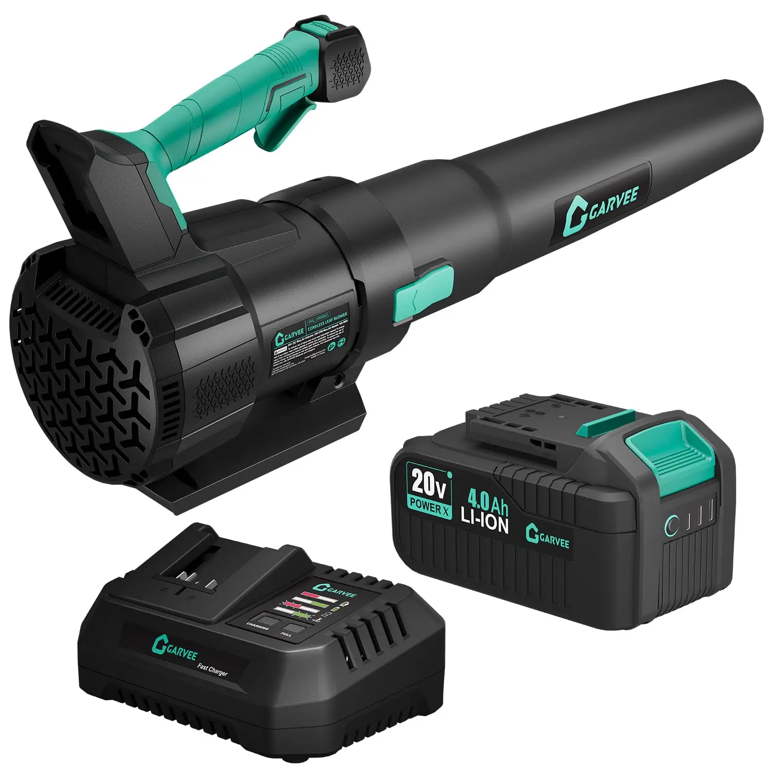 20V Cordless Leaf Blower 650 CFM 200 MPH With 2x4.0Ah Batteries & 1H Fast Charger, Lightweight For Lawn Yard Patio Garden Use