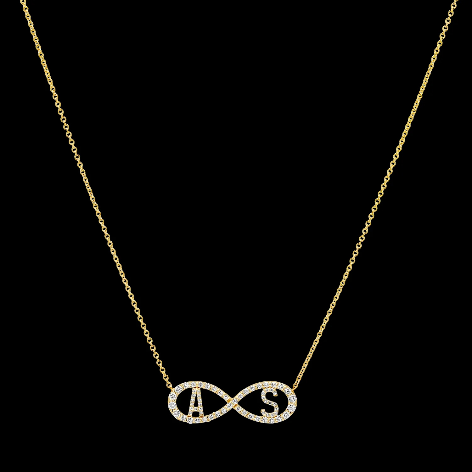 

Customized Letter Necklace Personalized Infinity Decorative Zircon Pendant 18K Gold Plated Daily Wear Birthday Gift Christmas