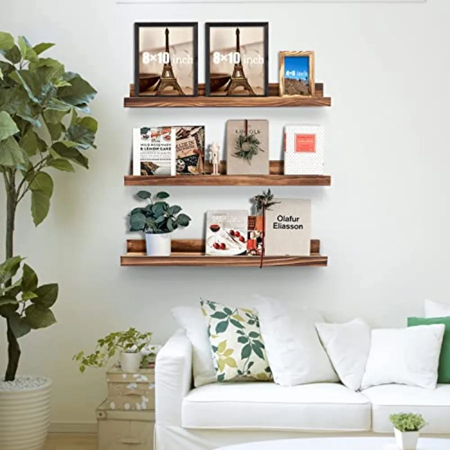 24 Inch Floating Shelves Handmade Wooden Picture Ledge Wall Shelf for Bedroom Living Room Office Kitchen Same Dimensions