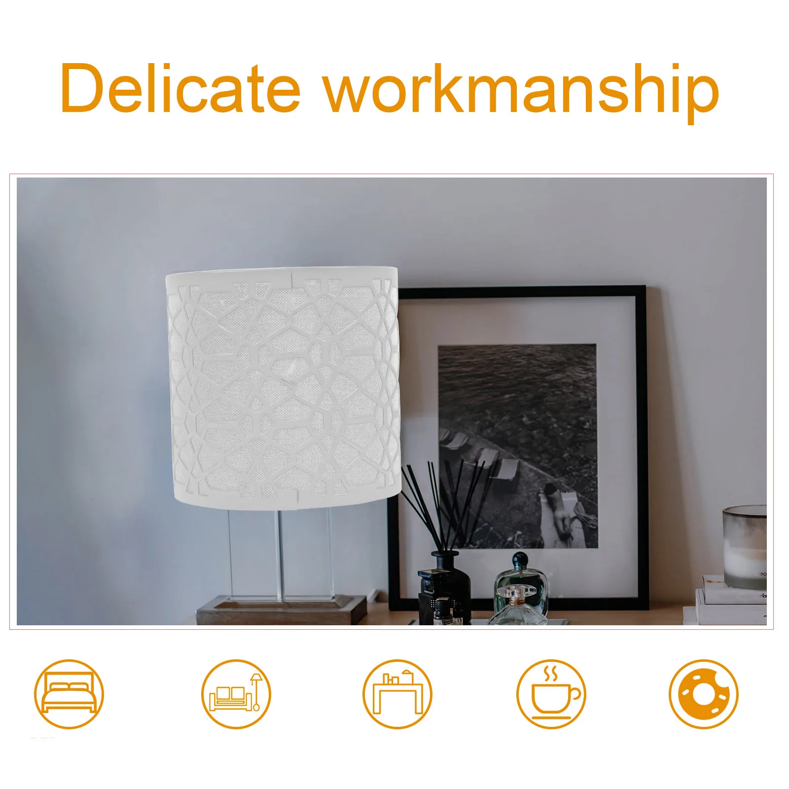 

Iron Lampshade Hollow Cover White Color Decorative Shade Wrought Lamp Household Accessory Metal Table Light Cover Sturdy