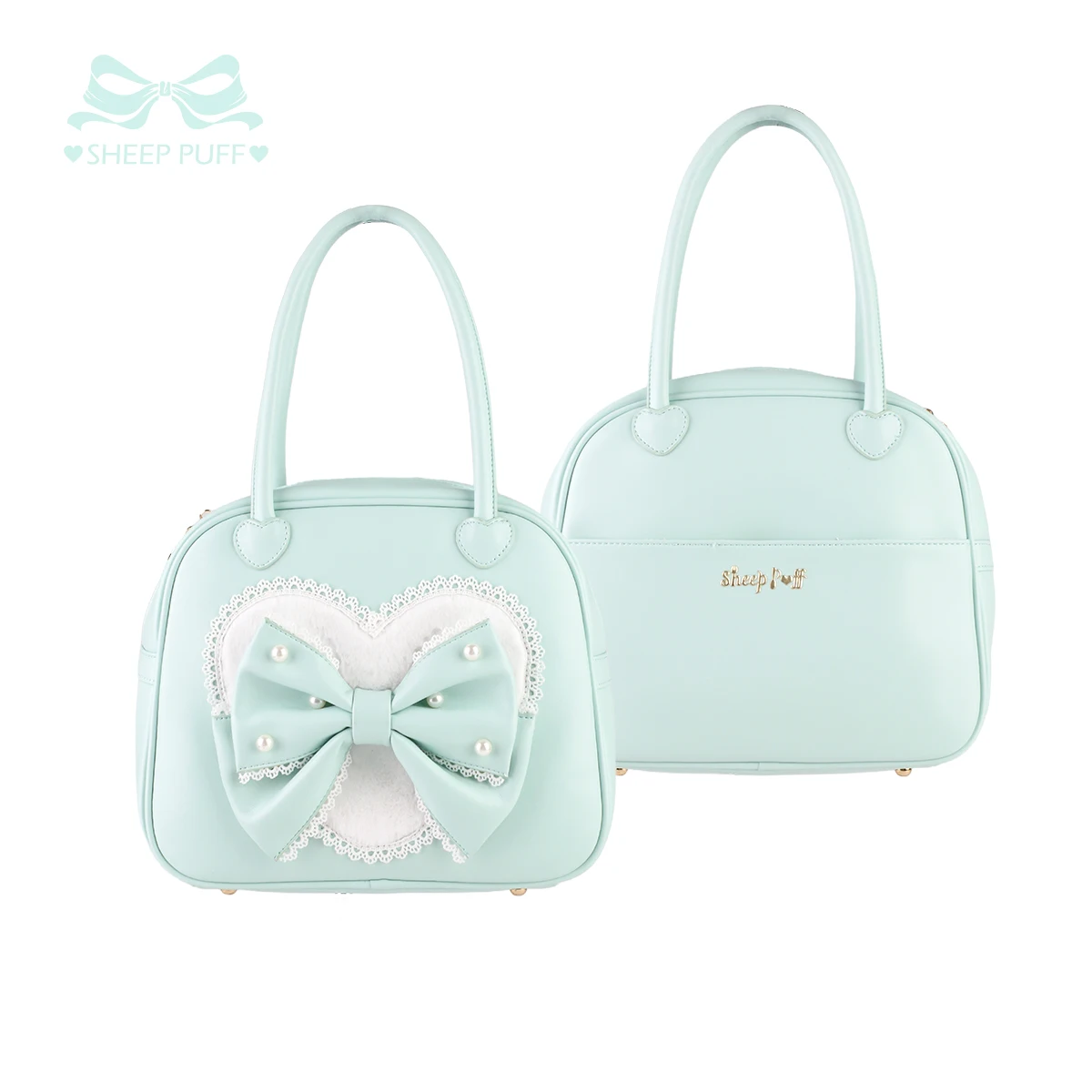 Original Japanese Girls Sweet Lolita Big Bow Handbag Princess Tea Party Lo Makeup Bag Women's Fashion Versatile Casual Bags