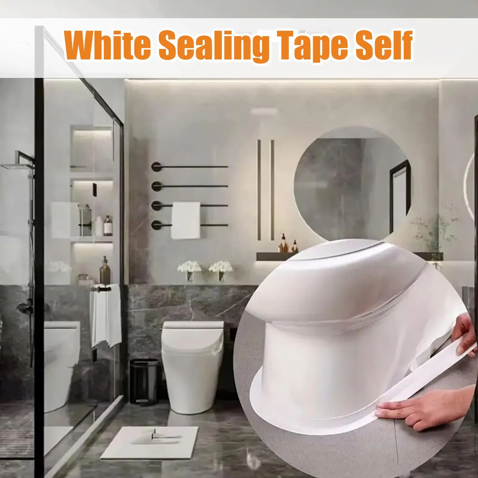 Caulk Tape Waterproof Bathtub Caulk Tape Sealing Strip Flexible Sealing Tool Molding Sticker For Wallpaper Countertop Kitchen