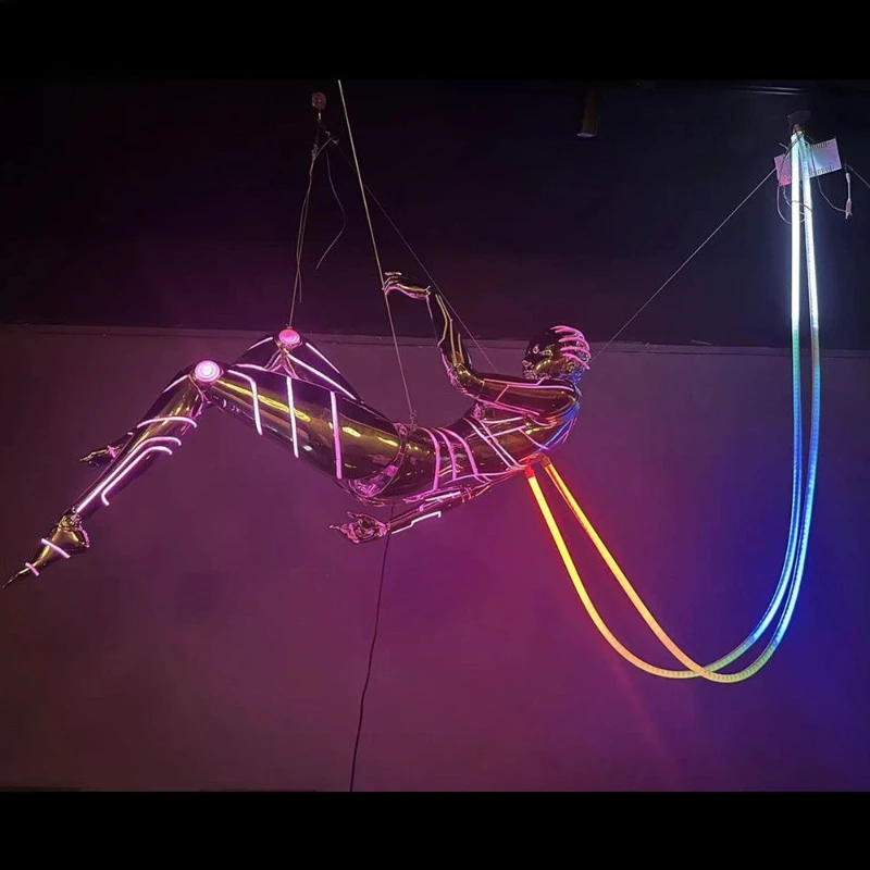 Cyberpunk Wind Suspended Man Technology Sculpture Bar Restaurant Technology Ornament Decoration