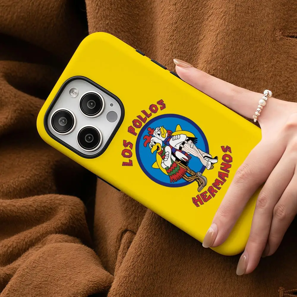 حافظة هاتف لهاتف آيفون 17 16 15 14 13 12 Pro Max Plus لامعة عالية الدقة بطبقة مزدوجة غلاف صلب سائل كسر سيئة لوس بولوس هيرمانوس #3