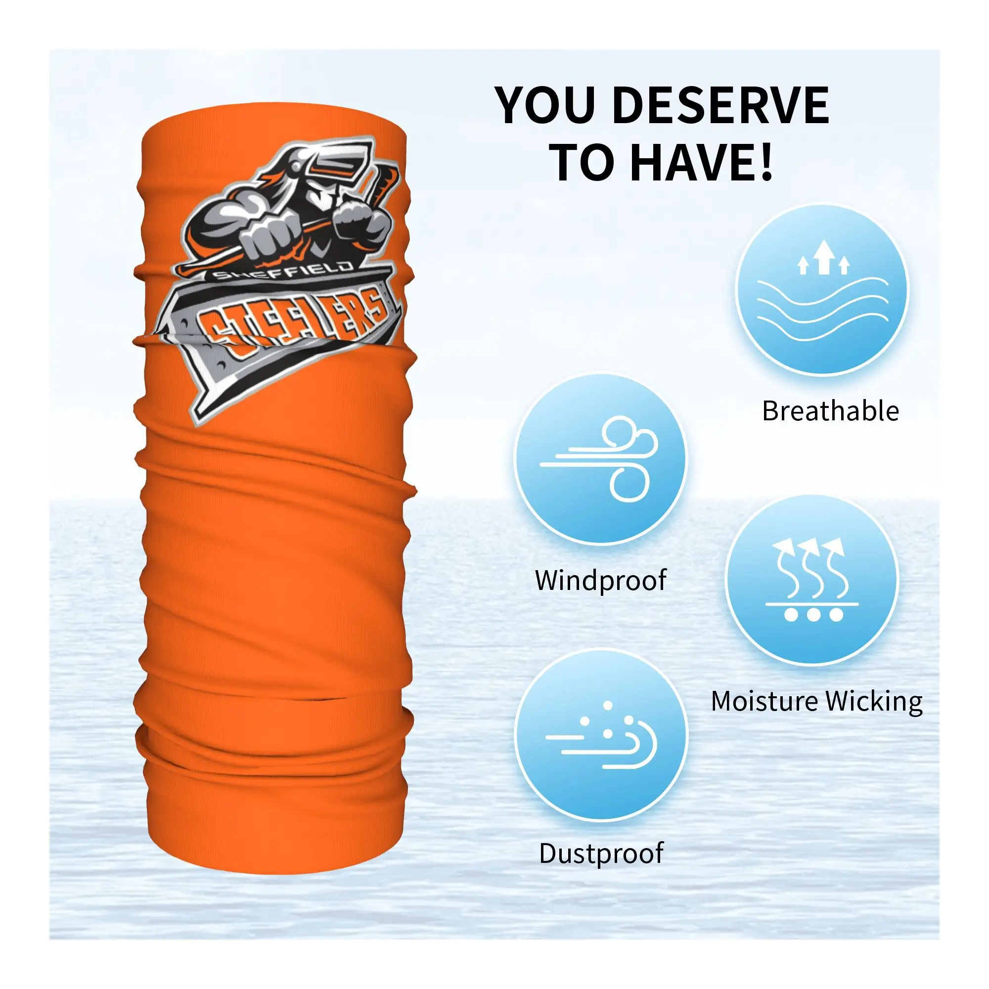 وشاح قناع مطبوع للرقبة من Sheffield Steelers، وشاح دافئ لركوب الدراجات للجنسين والكبار قابل للغسل