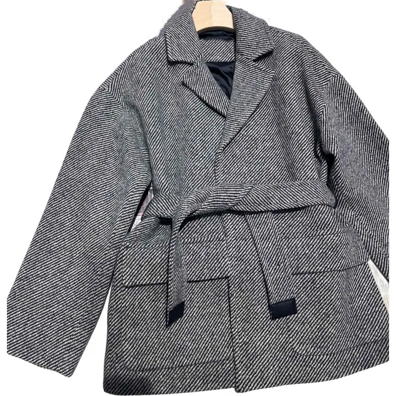 90% vera lana 10% cashmere cappotto twill tessuto cashmere lana cappotto qualità di elegante cappotto versione superiore giacca di lana