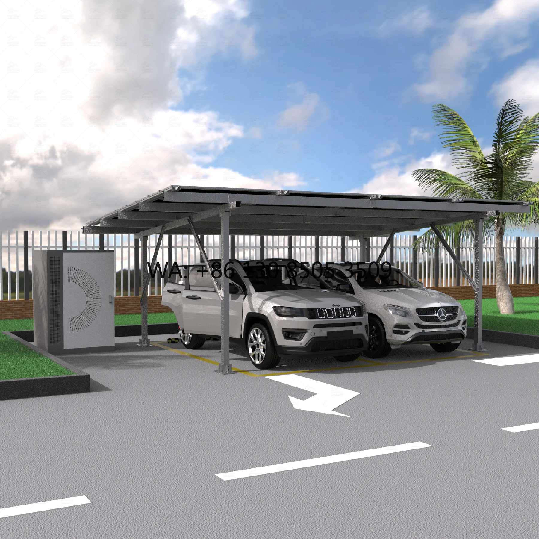 Residential Aluminum Solar Carport System Ground-Mounted Grid-Tied 15-Year Warranty Cost-Effective Installation