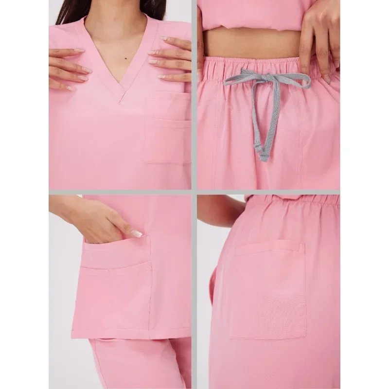 Uniformes clínicos mulher uniforme clínica dental corredores esfrega terno médico hospital esfrega uniformes conjuntos spa trabalho wear-b