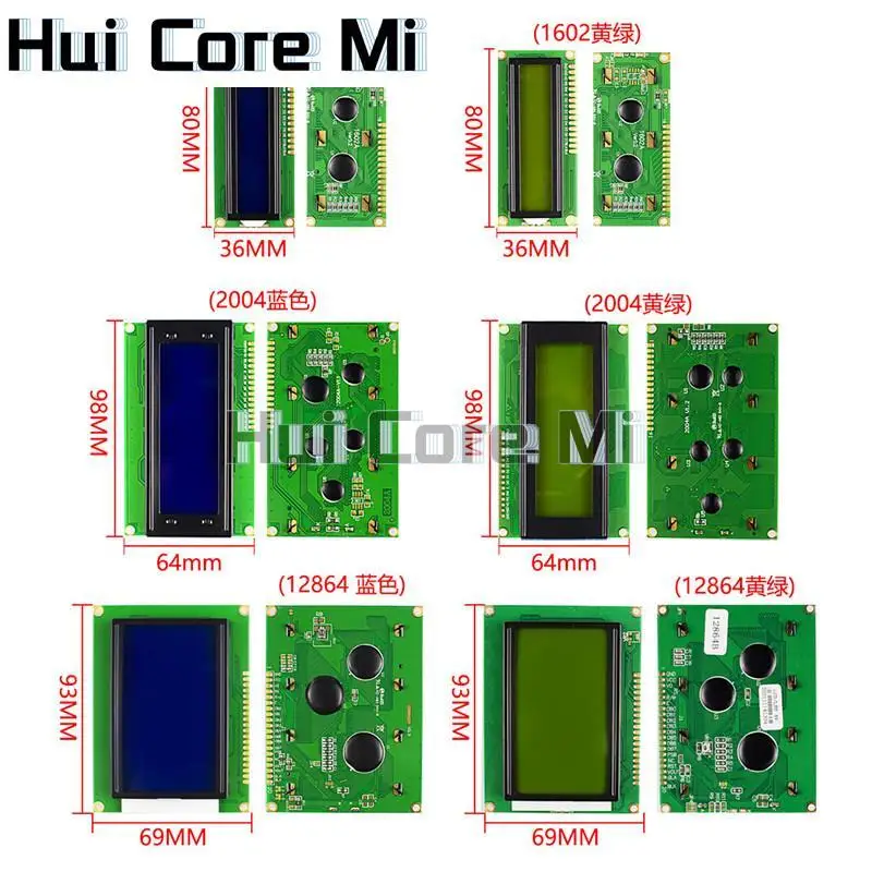 LCD1602 LCD 1602 2004 12864 module Blue Green screen 16x2 20X4 Character LCD Display Module HD44780 Controller blue black light