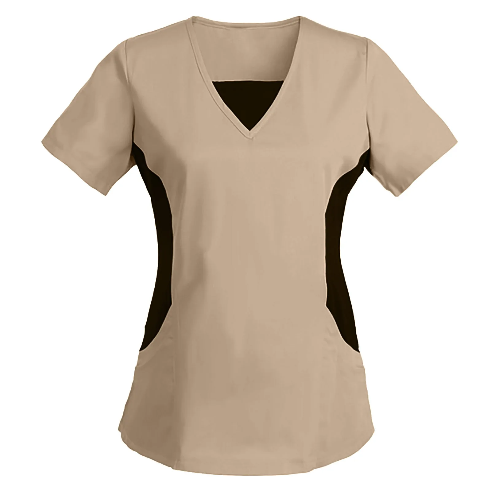 Nurse Uniform Women V-Neck Short Sleeve Tunic Hospital Medical Healthcare Workers Nursing Uniform Beauty Salon Spa Scrubs Tops