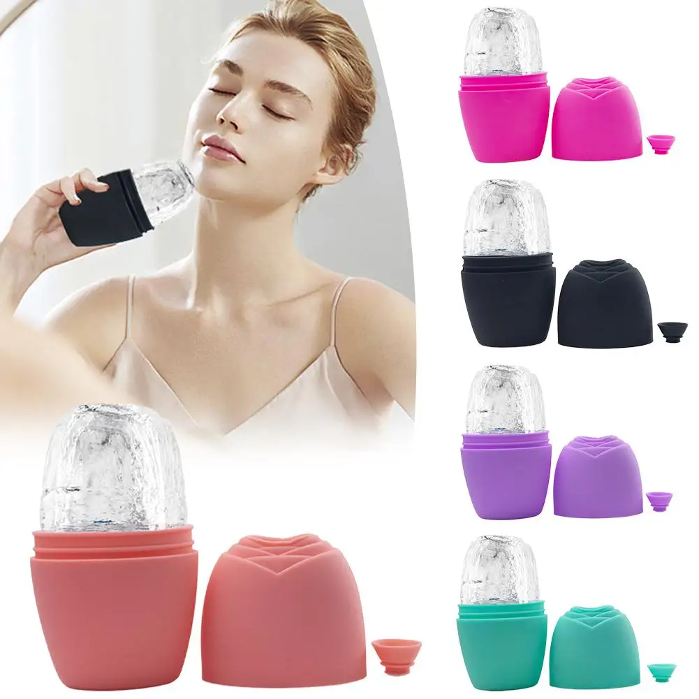 Boule de glace Rose, rouleau de massage du visage, moule de peau en Silicone réutilisable, masseur de beauté, raffermissant, Lifting du visage, outil de glace P2H1