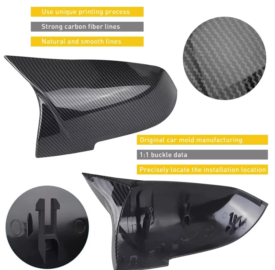 غطاء مرآة من ألياف الكربون بتصميم بديل لملحقات BMW F20 الخارجية