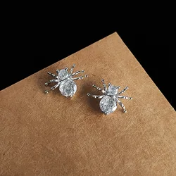Cute Insect Stud Earrings for Women Zircon Spider Earrings Small Exquisite Design Jewelry Female Simple Accessories Girls Gift
