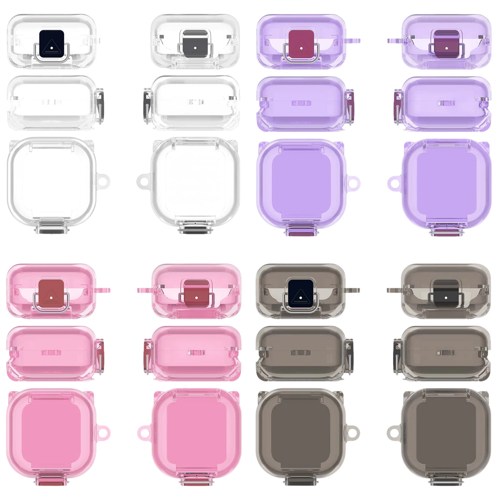 TPU Case for Samsung Galaxy Buds 4 Pro Case Soft Transparent Earbuds Cover with Carabiner Earbuds Anti-Scratch Protective Case