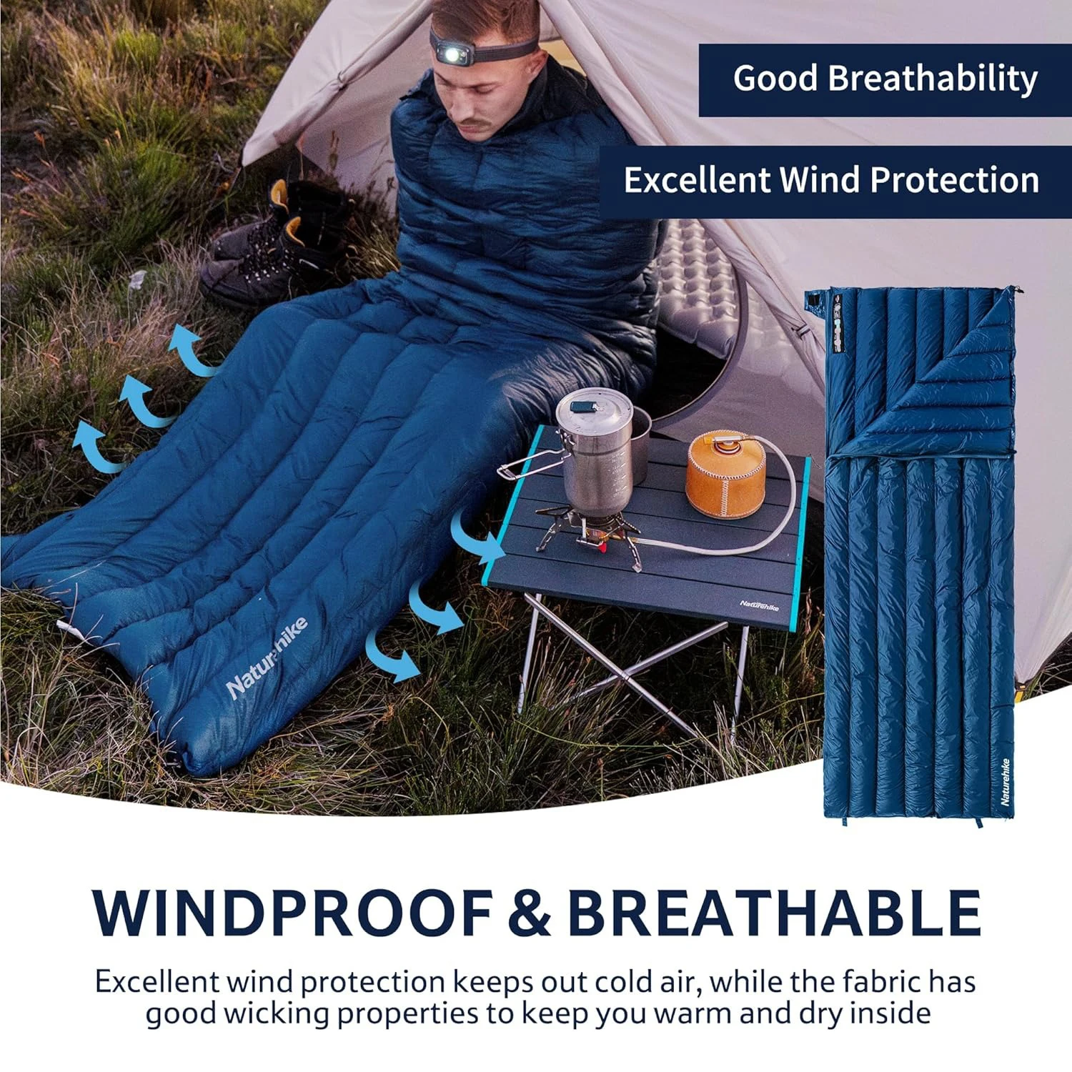 Naturehike Ultralight Backpacking Duck Down Sleeping Bag for Adults Warm Splicable Double Quilt 2 Person Sleeping Bags for Hiking Camping 3 Seasons 5