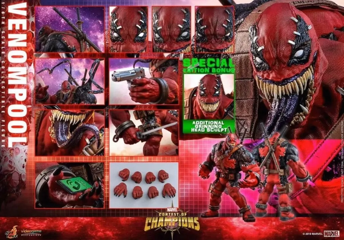 

In-stock HOTTOYS Venom Deadpool HT VGM35 Comic Version 1/6 Action Figure Model Collectible Gift