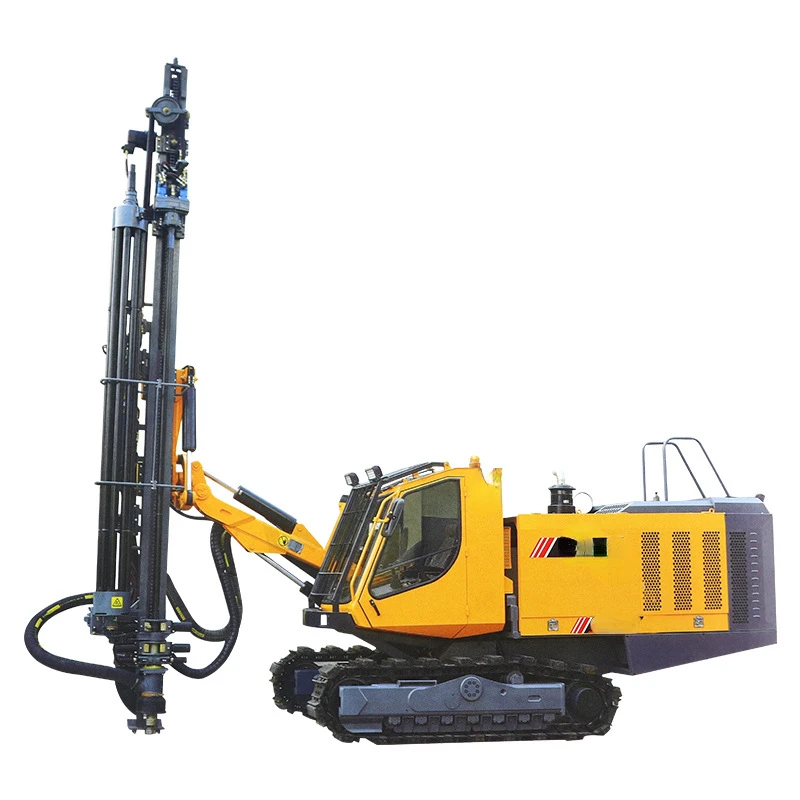 High end environmentally friendly tracked down the hole drilling rig KT11 integrated drilling truck with air compressor