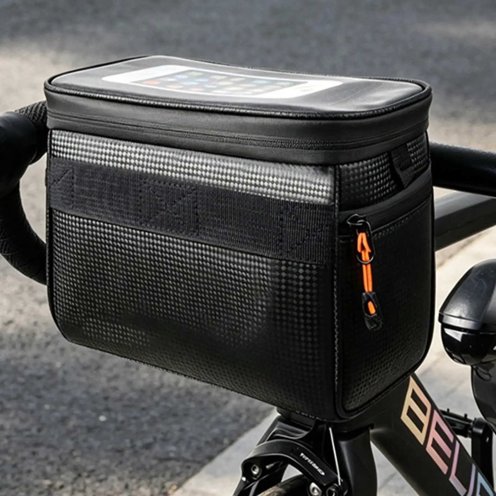 Bike Handlebar Bag Large Capacity Waterproof Multi Compartment Pouch Bike Frame Front Pouch for Commuting Traveling Road Trip