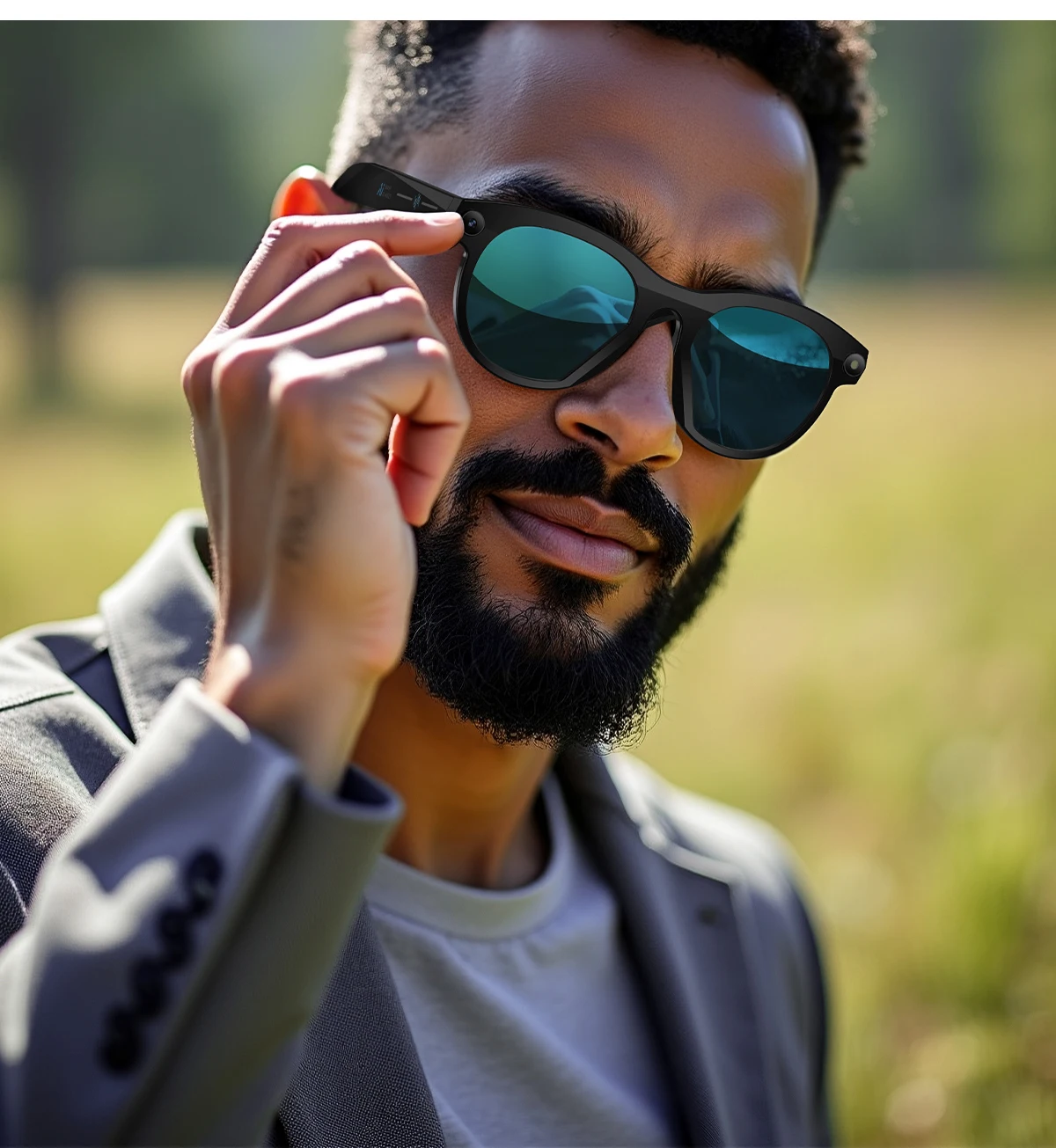 

Умные очки AI для перевода речи, модные солнцезащитные очки с функцией громкой связи, музыкальным плеером, управлением камерой, защитой от синего света, для мужчин и женщин