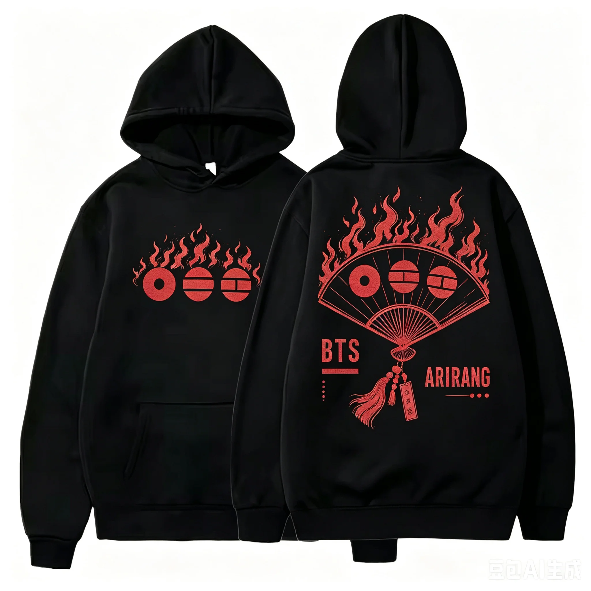 Graphic Hoodie Streetwear - هودي رجالي بتصميم كوري عتيق لعام