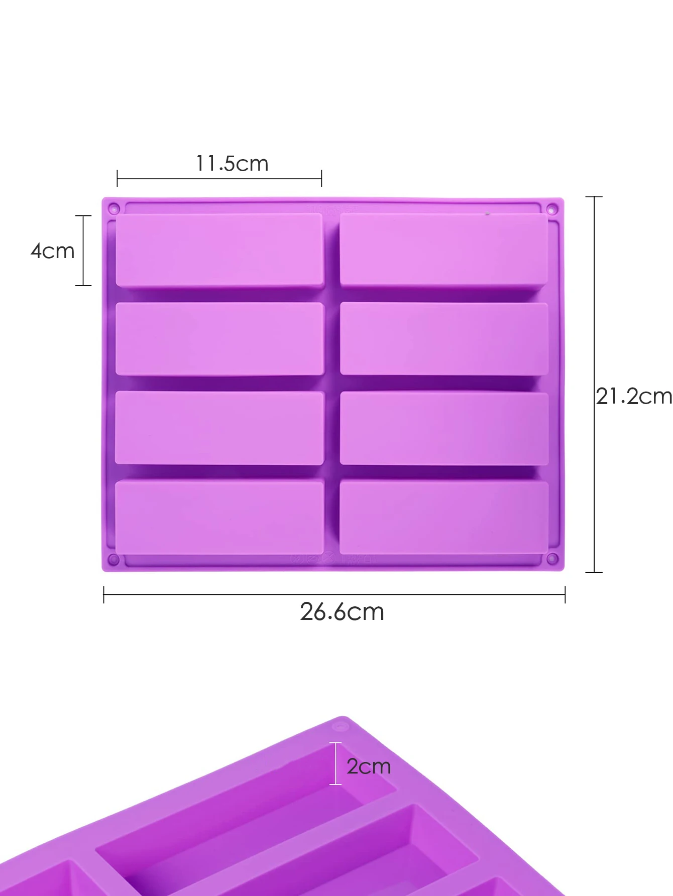 Feiskoo Rectangular Granola Silicone Mold For Baking Energy Bars, Muffins, Brownies, Cornbread, Cheesecakes, Pudding Cakes