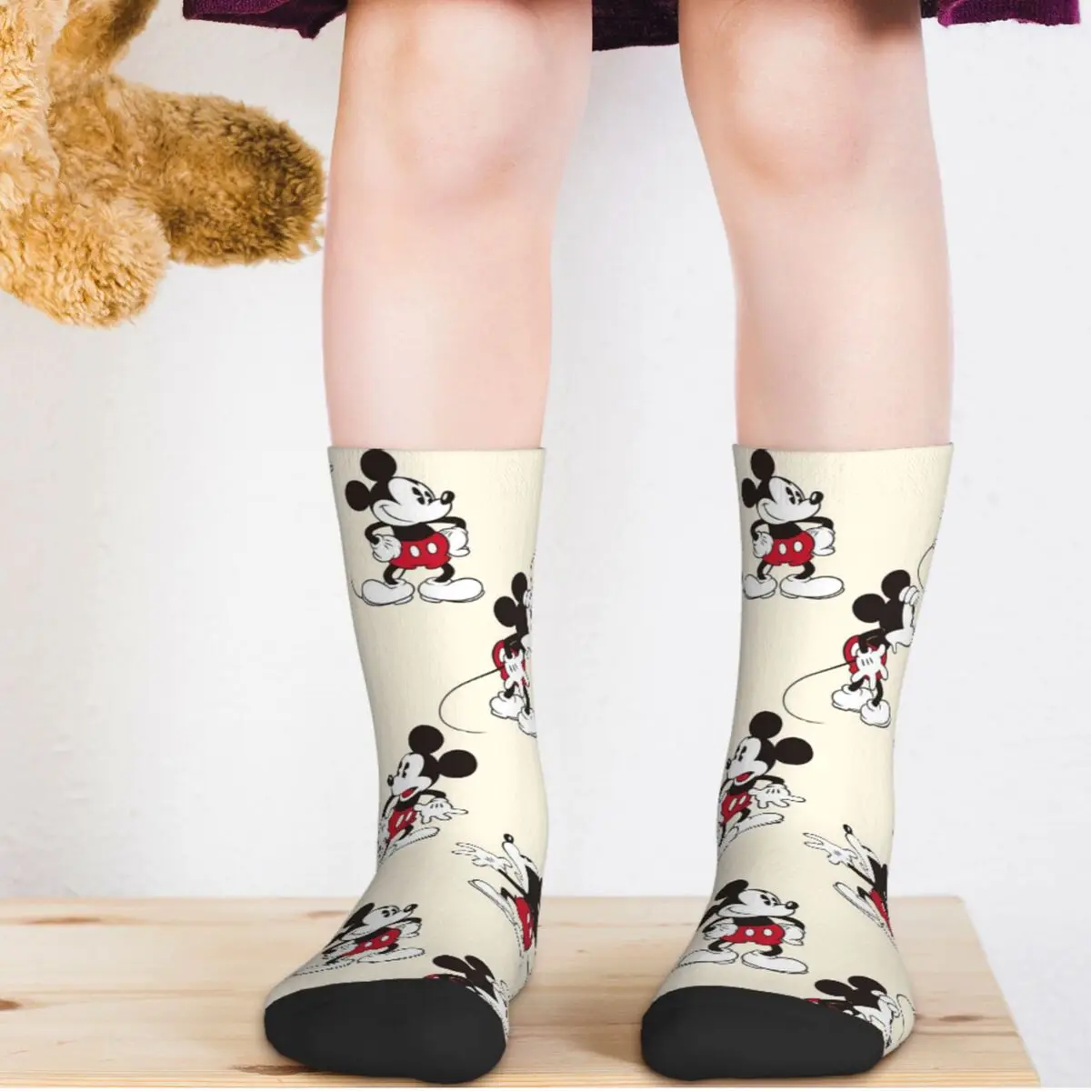 Kids Girls Toddler Mickey and Minnie Cartoon Personalized Kawail Socks Cute Print Socks for Kid