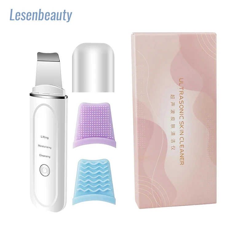 Ultrasone Gezicht Wassen EMS Microstroom Reiniging Scoop Ion Massager Facial Peeling Mee-eter Lifting Schraper Beauty Tools Veya