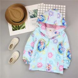 Children Clothing Frozen Elsa Jacket Coat Spring Autumn Girls Cartoon Hoodie Zip Windbreak Jackets Kids Fashion Sports Outerwear