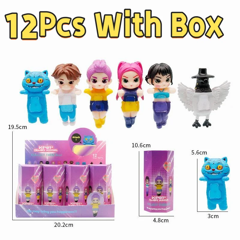 

12Pcs-set K-pop Demon Hunters Blind Box Collect Anime Figure Cosplay Gaming Cartoon Decorative Premium Packaging Christmas Gift