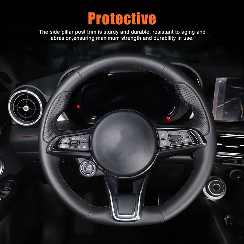 

ABS углеродное волокно, накладка на кнопку рулевого колеса автомобиля, подходит для Alfa Giulia Stelvio Tonale 2020-2024, аксессуары для интерьера
