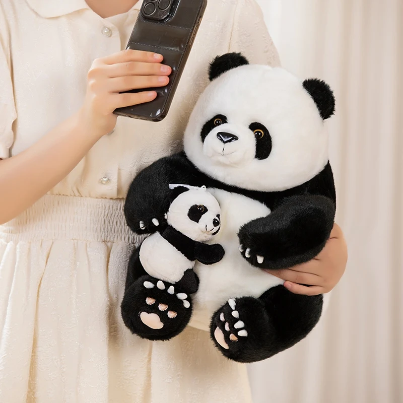 

35/50cm Cute Mother-Child Giant Panda Plush Toys Kawaii Big Size Pandas Plushie Pillow Stuffed Dolls for Children Girls Gifts