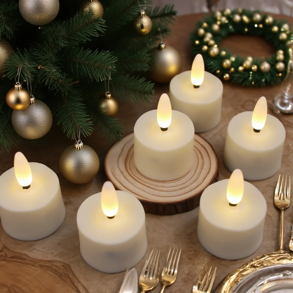 Rechargeable LED Candles with Timer Remote Flameless Flickering 3D Wick Tea Light Electronic Lighting Halloween Christmas Decor