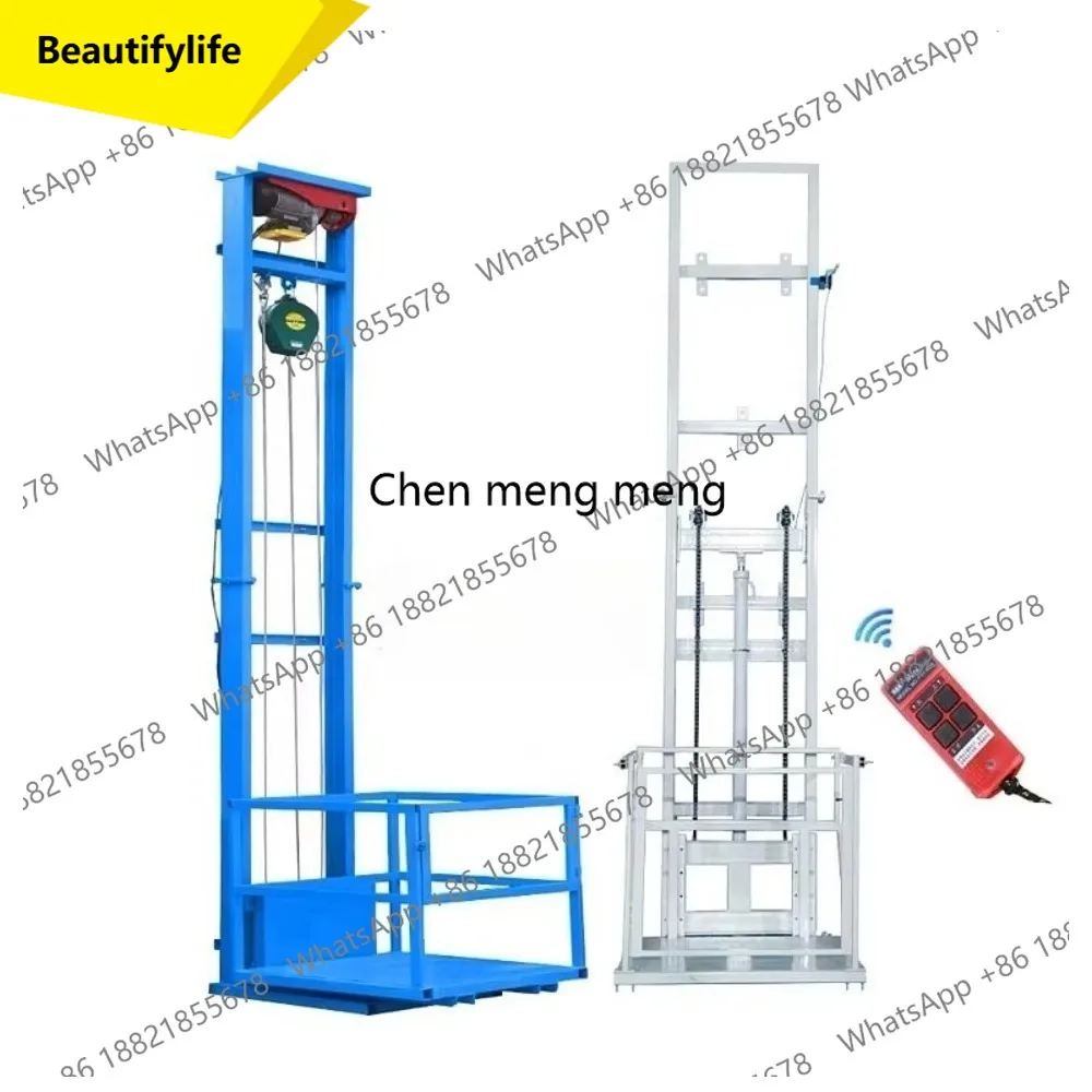 A55 2m 3m 4m 5m 6m 7m 8m  Electric Hydraulic Warehouse Lift Freight Elevator Hydraulic Freight Lift Platform Size 80*100cm