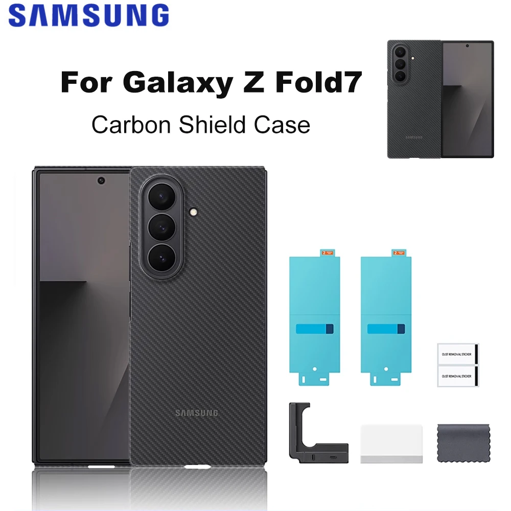 

Original Samsung Carbon Shield Case EF-XF966 for Galaxy Z Fold7 Carbon Look Anti-Scratch Slim Design Transparent